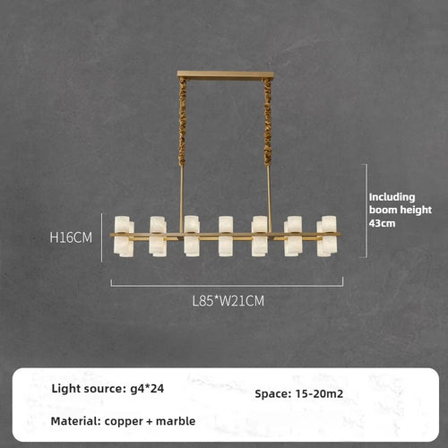 suspension postmoderne en cuivre et marbre design minimaliste