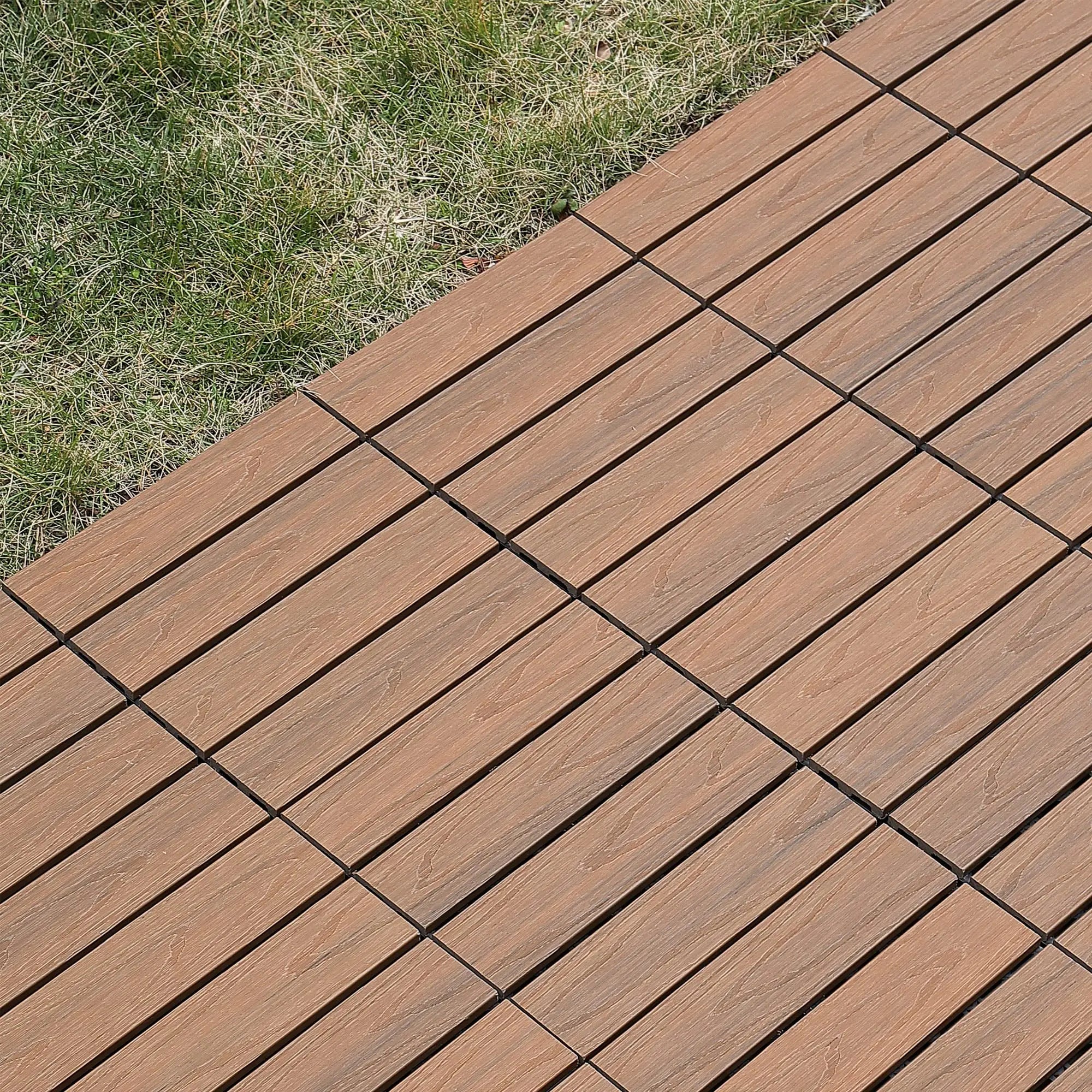 Dalle clipsable bois terrasse balcon extérieur 30cm