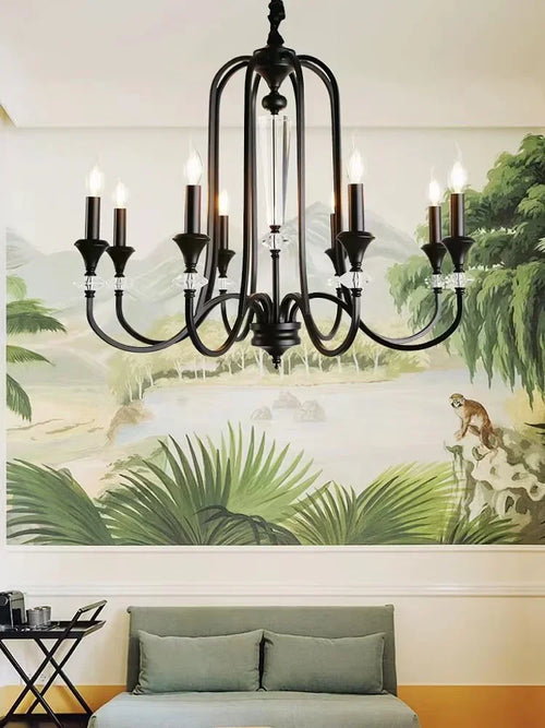 Kronleuchter Retro Luxus Kristall amerikanischer Stil - vue 5 sur 10