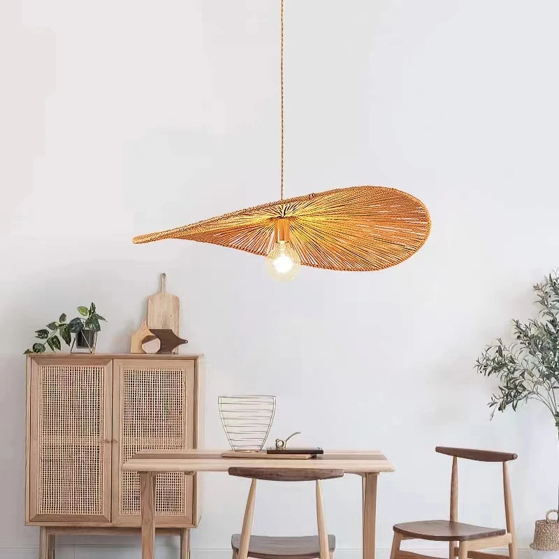 lustre led chanvre nordique simple moderne rétro créatif - vue 2 sur 5