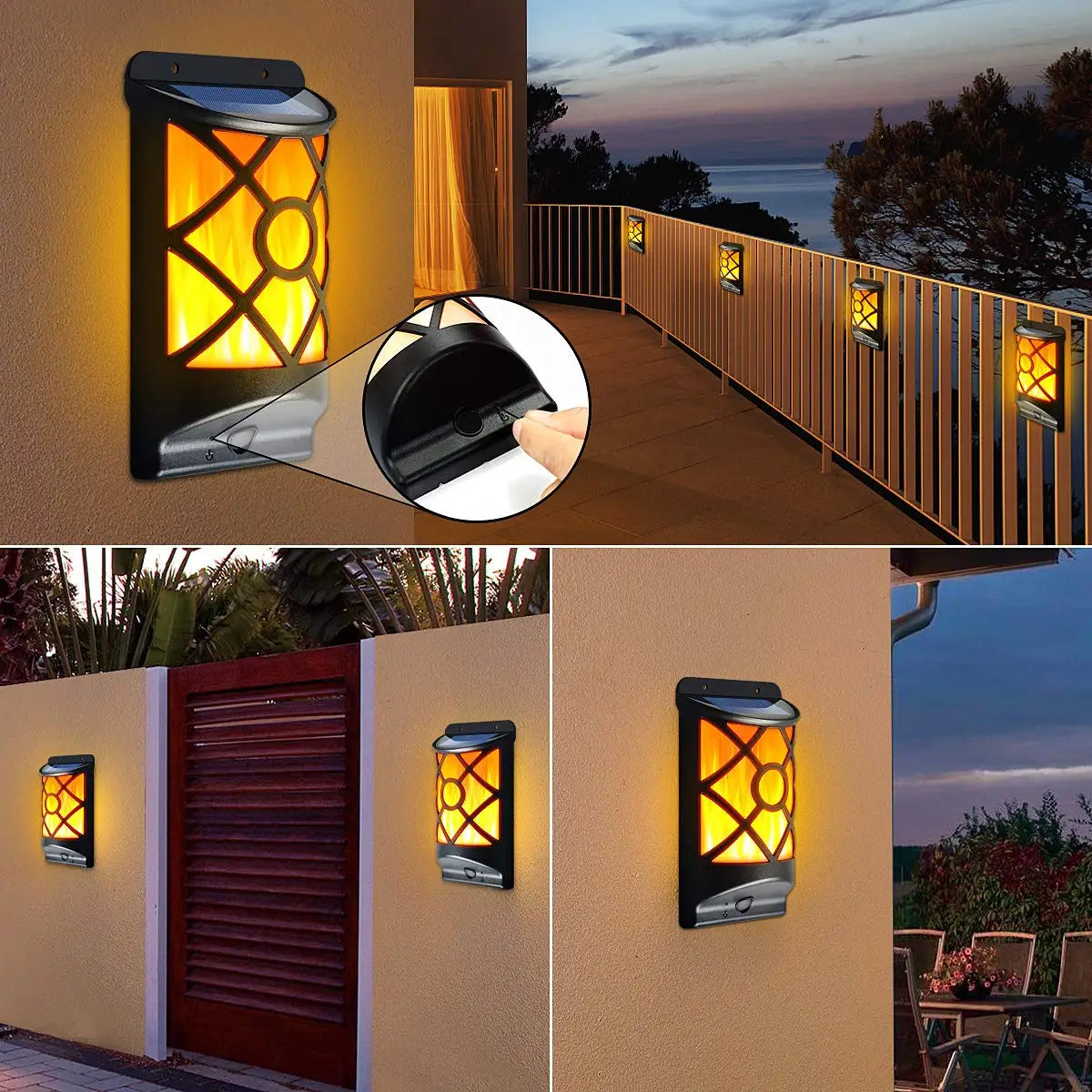 lampes solaires à flamme pour extérieur et jardin - vue 6 sur 6
