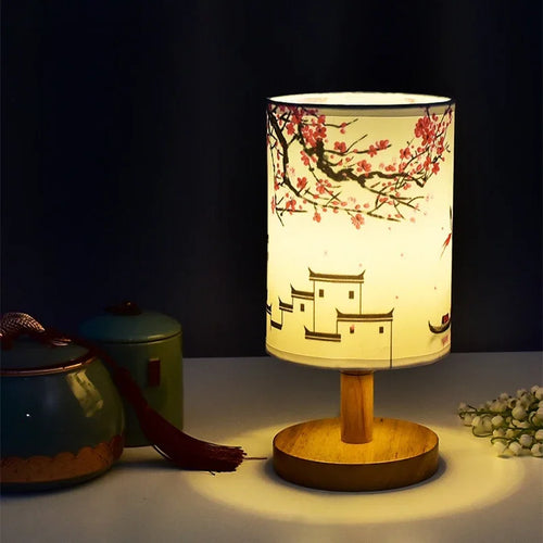 LED-Tischlampe Pflaumenblüte Chinesisches Design für sanftes Ambiente - vue 5 sur 10