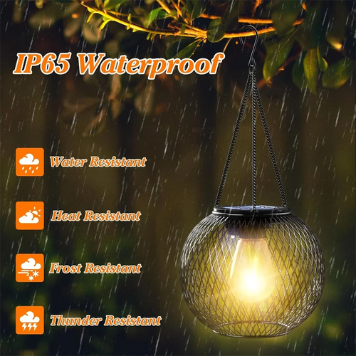 Solar Lantern Outdoor, Ortiny Upgraded Solar Lights for Outside Decorative Outdoor Hanging Lights Waterproof Solar Lanterns - vue 4 sur 6