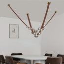 SANDYHA Kronleuchter aus Leder mit LED-Pendelleuchte, modernes Design