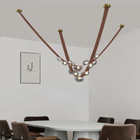SANDYHA Kronleuchter aus Leder mit LED-Pendelleuchte, modernes Design