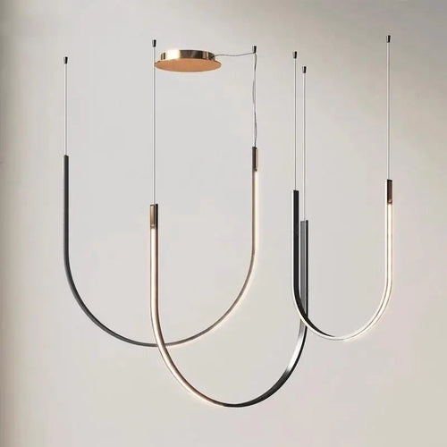 lustre design moderne en forme de u pour espaces industriels et créatifs - vue 4 sur 9