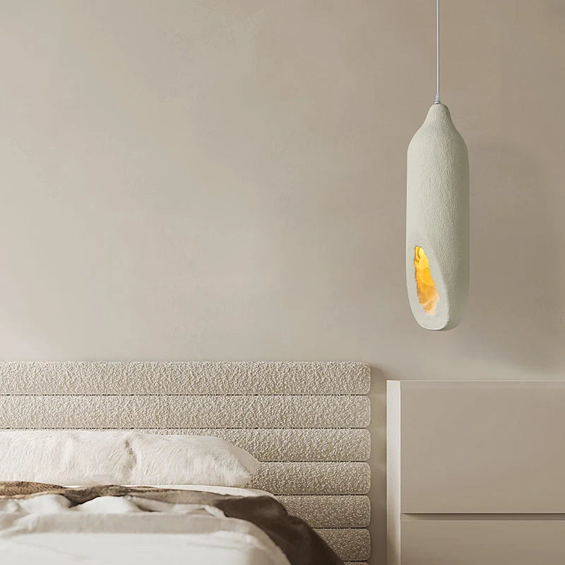 Designer Wabi Sabi Wind Restaurant Led Lustre Creative Salon Modèle Chambre Chambre Décor Lampe Ciment À La Main Luminaire - vue 5 sur 8