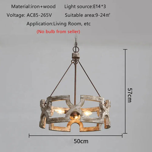 Créatif américain Rural bois lustre lumière salon salle à manger couloir magasin de vêtements boutique Restaurant suspension lampe