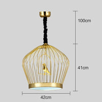 suspension led en fer cage à oiseaux pour restaurant loft