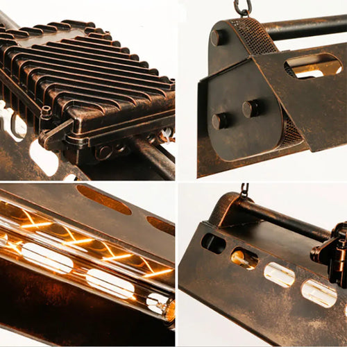 lustre style industriel loft rétro pour bar café - vue 7 sur 7