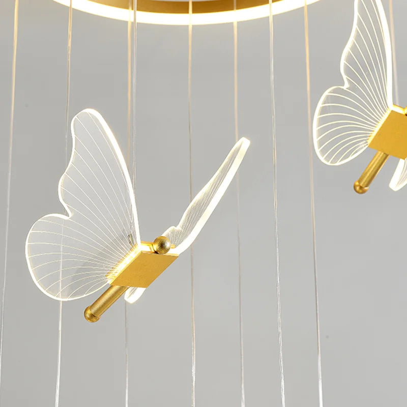 Suspension LED papillon au design nordique 90/220V - vue 4 sur 9