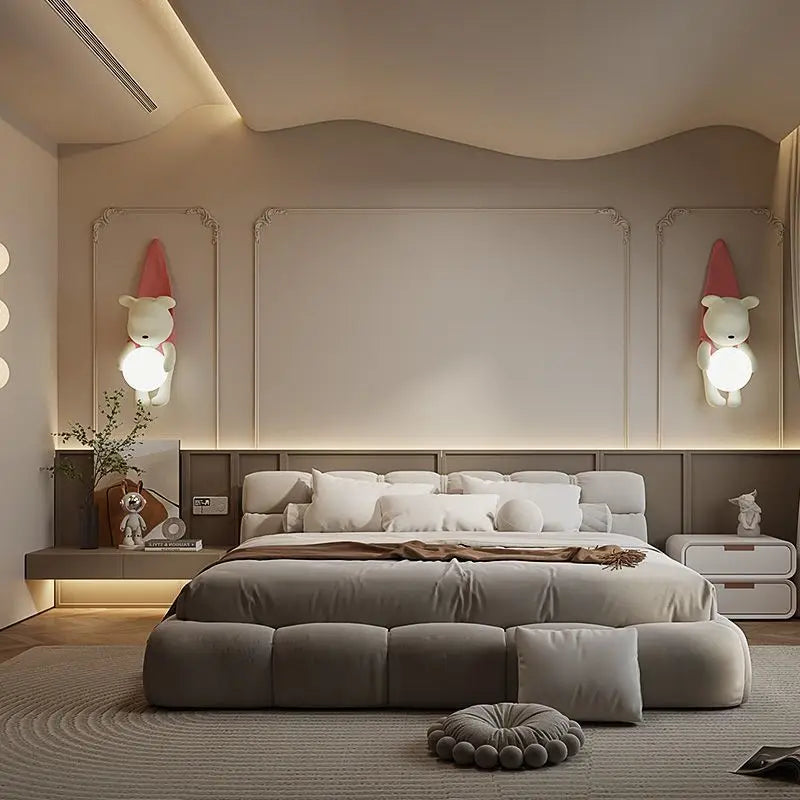 applique murale en résine led petit ours moderne - vue 5 sur 8