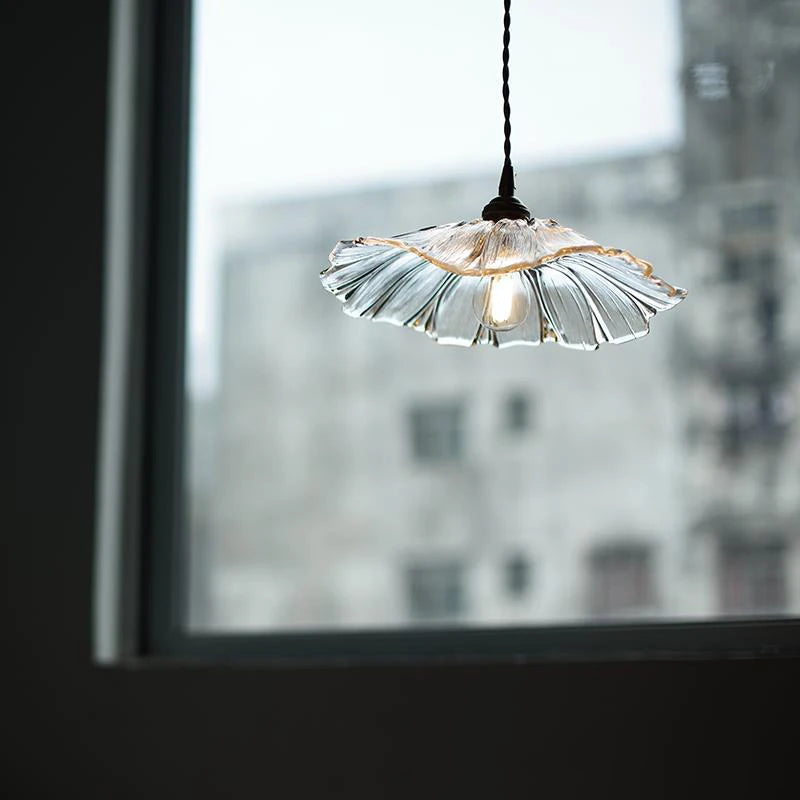 lustre moderne en verre avec design floral pour décoration intérieure - vue 6 sur 7