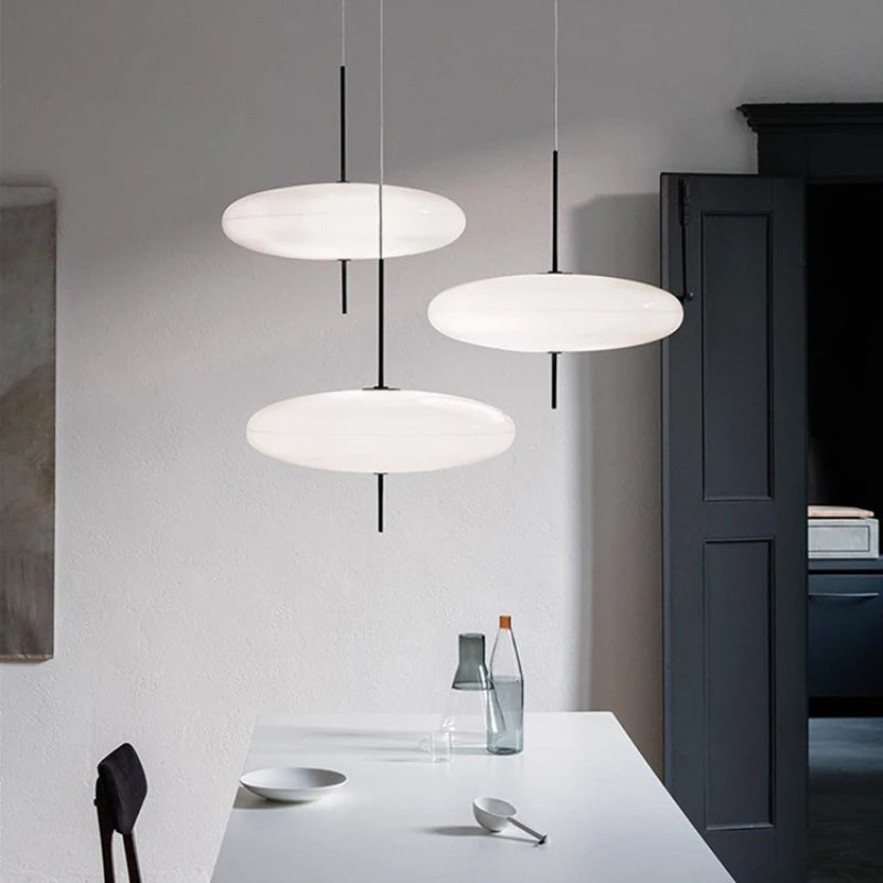 suspension moderne décorative avec fil plat réglable - vue 2 sur 8