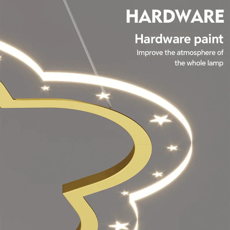 lustre led moderne nuage fleur éclairage ciel étoilé intérieur - vue 6 sur 18