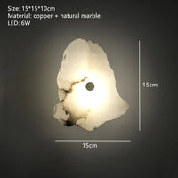 applique murale led design moderne en marbre et cuivre