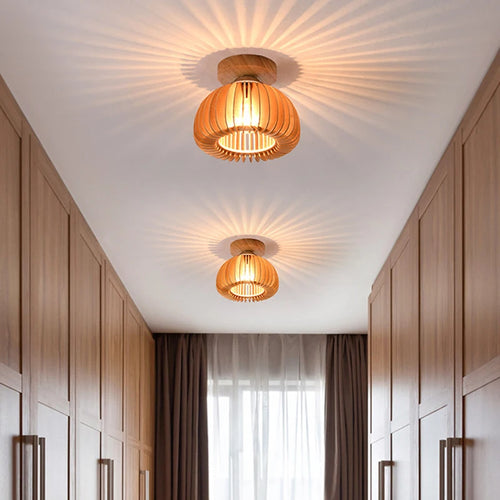 LED-Deckenleuchte aus Massivholz mit modernem, minimalistischem Design - vue 3 sur 8