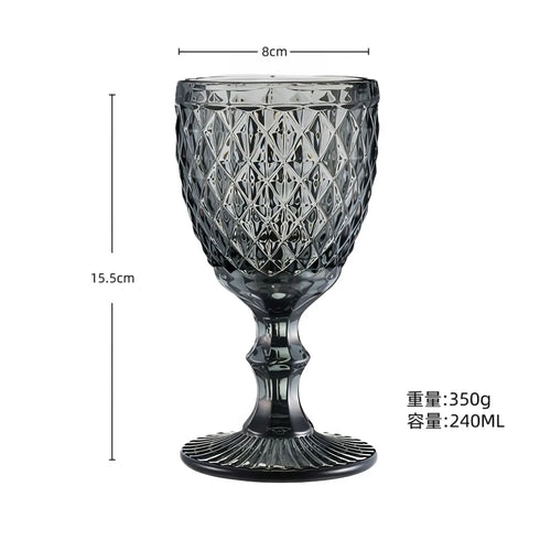 Verre a vin retro relief verre epais europeen