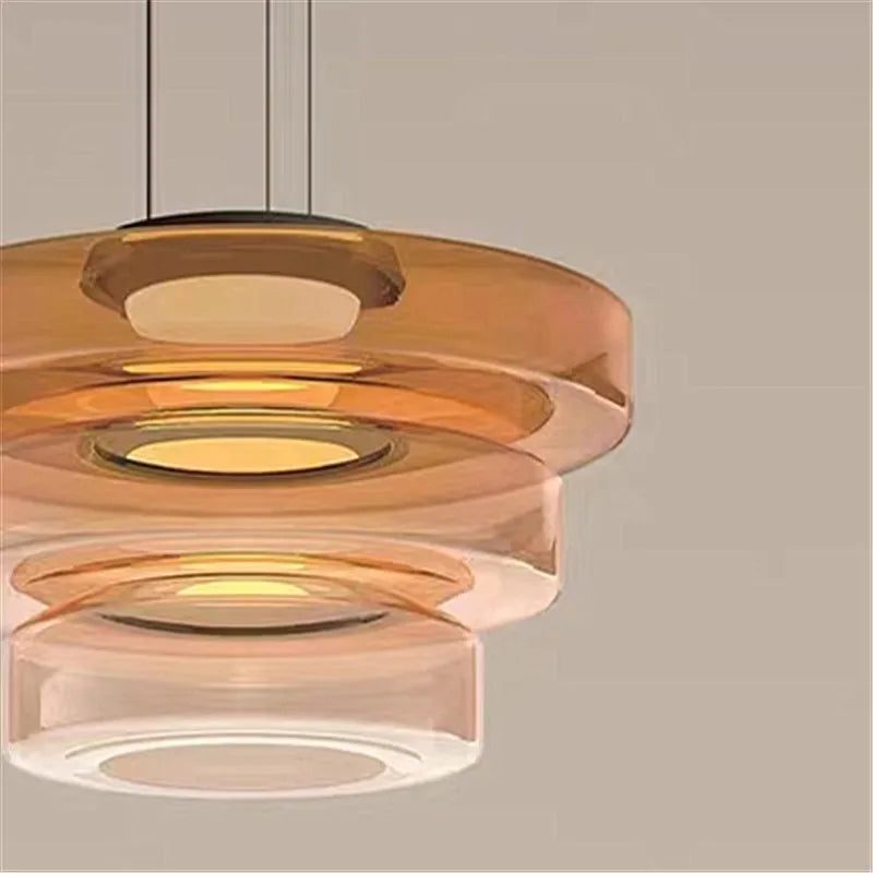 suspension design en verre série levels pour décoration moderne