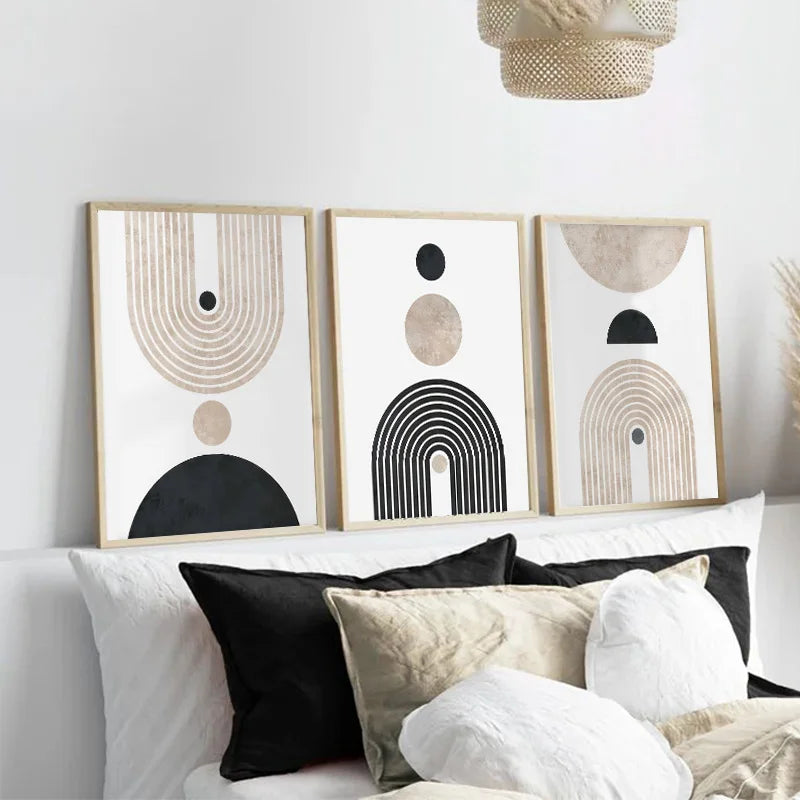 encadré abstrait géométrique rond pour décoration murale moderne - vue 5 sur 9