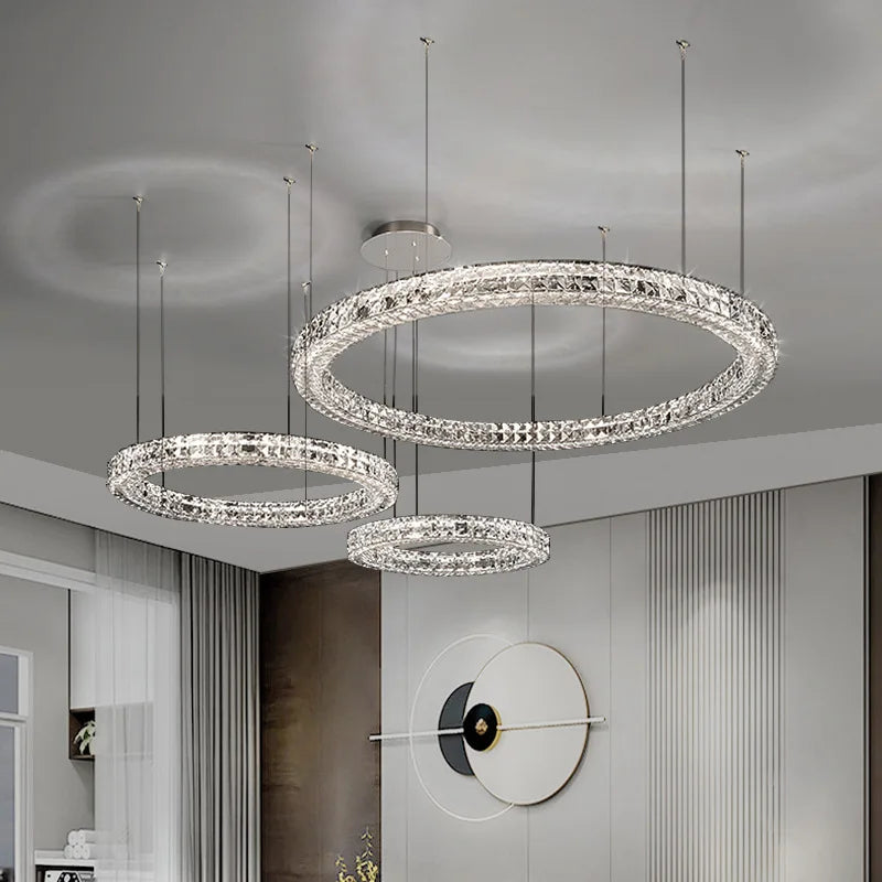 lustre suspendu en cristal design luxe nouvelle collection - vue 6 sur 14