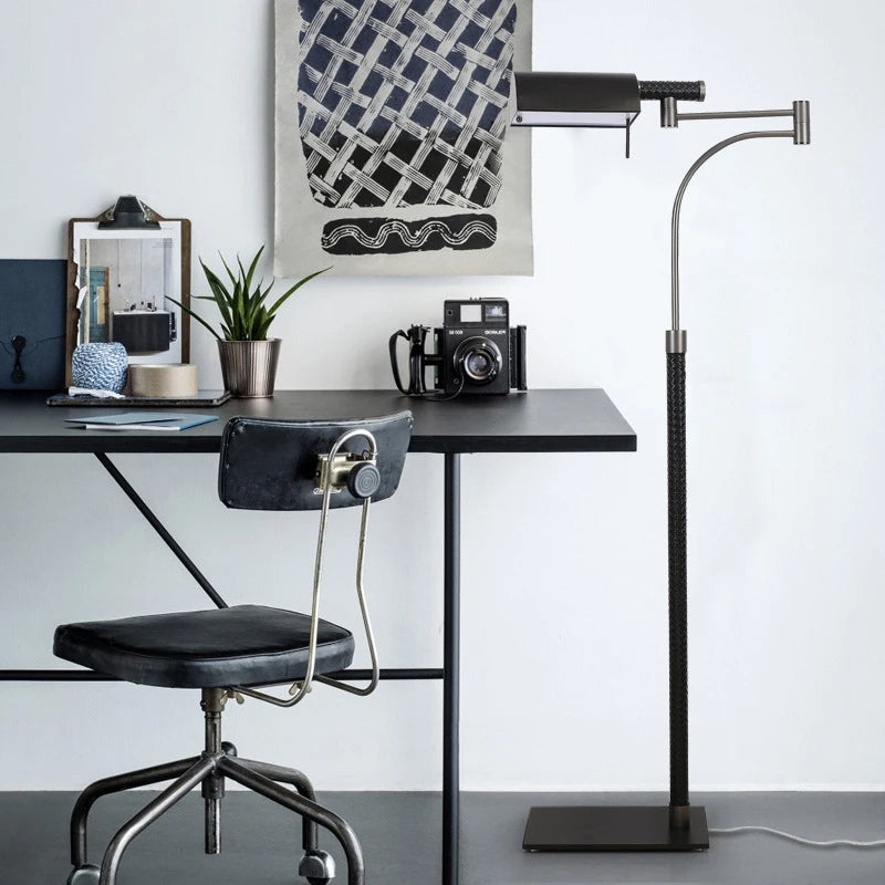 Lampadaire Led post-moderne en cuir de Style américain - vue 3 sur 6