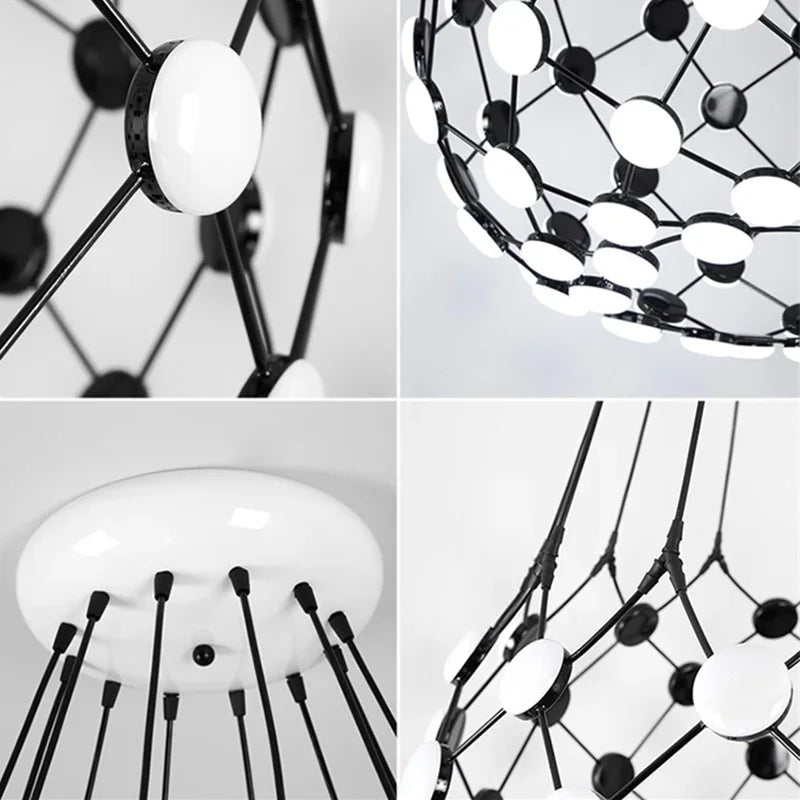 Lustre design Postmoderne Créatif Noir Et Blanc Pièces D'échecs - vue 6 sur 9