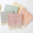 serviette de plage turque rayures pompons taille voyage