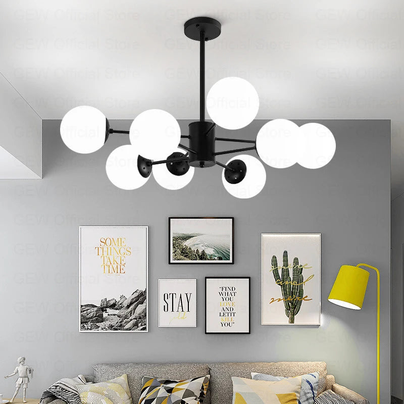 lustre moderne magic bean en verre pour décoration maison - vue 3 sur 14
