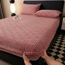 Plush Mattress Cover For Bed,stretch Soft Material Fitted Sheet, Keep Warm,dust Protector,machine Washable 90X200,180X200