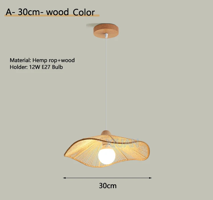 lustre suspendu wabi-sabi en corde de chanvre