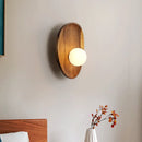 Applique murale LED minimaliste japonaise en bois massif