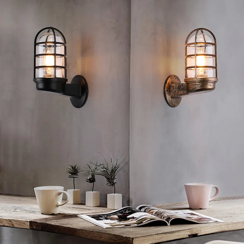 Applique murale led en verre rétro étanche pour extérieur et intérieur - vue 2 sur 9