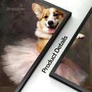 portraits de ballerine de chien art abstrait mural kawaii