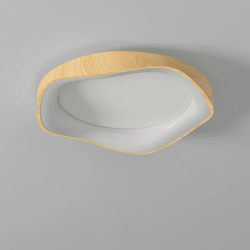 lampe led circulaire simple grain de bois éclairage intérieur moderne