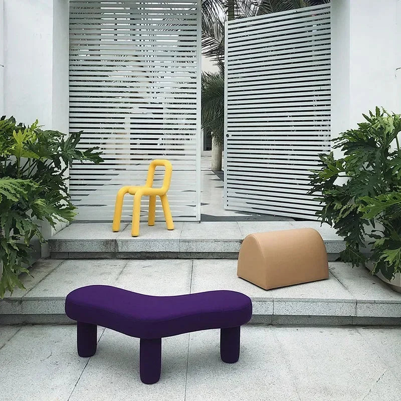 tabouret créatif moderne en tissu design nordique pour boutiques et entrées - vue 3 sur 15