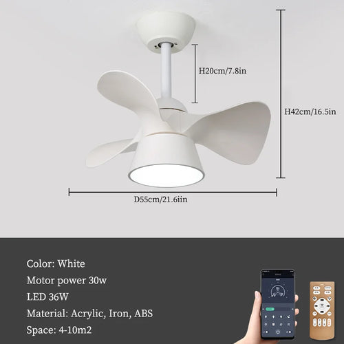 Moderner LED-Kronleuchter mit Deckenventilator für den Innenbereich - vue 10 sur 10