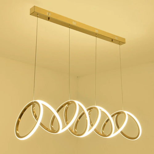 Anneau de luxe moderne suspension LED lumières pour salle à manger cuisine éclairage Lustre décor Lustre barre intérieure suspendus luminaires