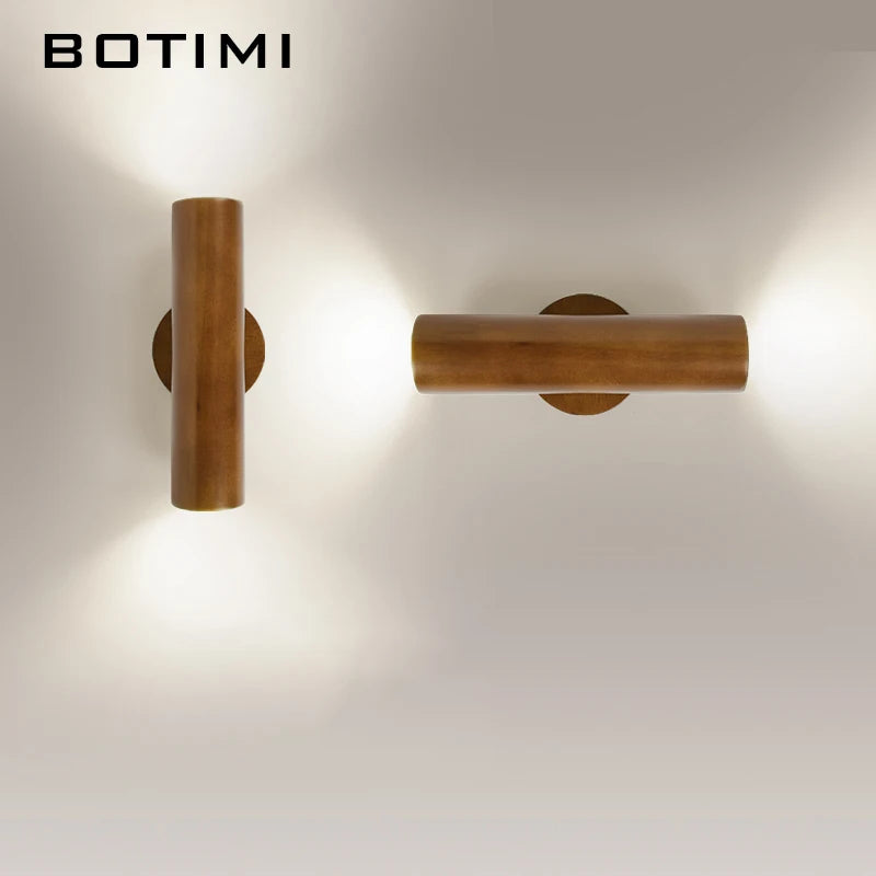 applique murale bâton bois nordique brillant bâtir vers bas - vue 3 sur 8
