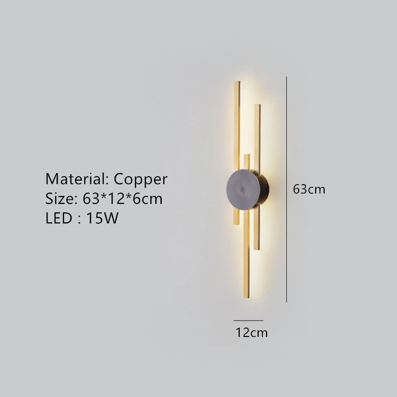Minimalistische LED-Wandleuchte aus Messing für Restaurant und Flur - vue 11 sur 18