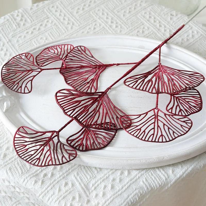 lot de feuilles artificielles ginkgo eucalyptus houx pour décoration florale - vue 13 sur 13