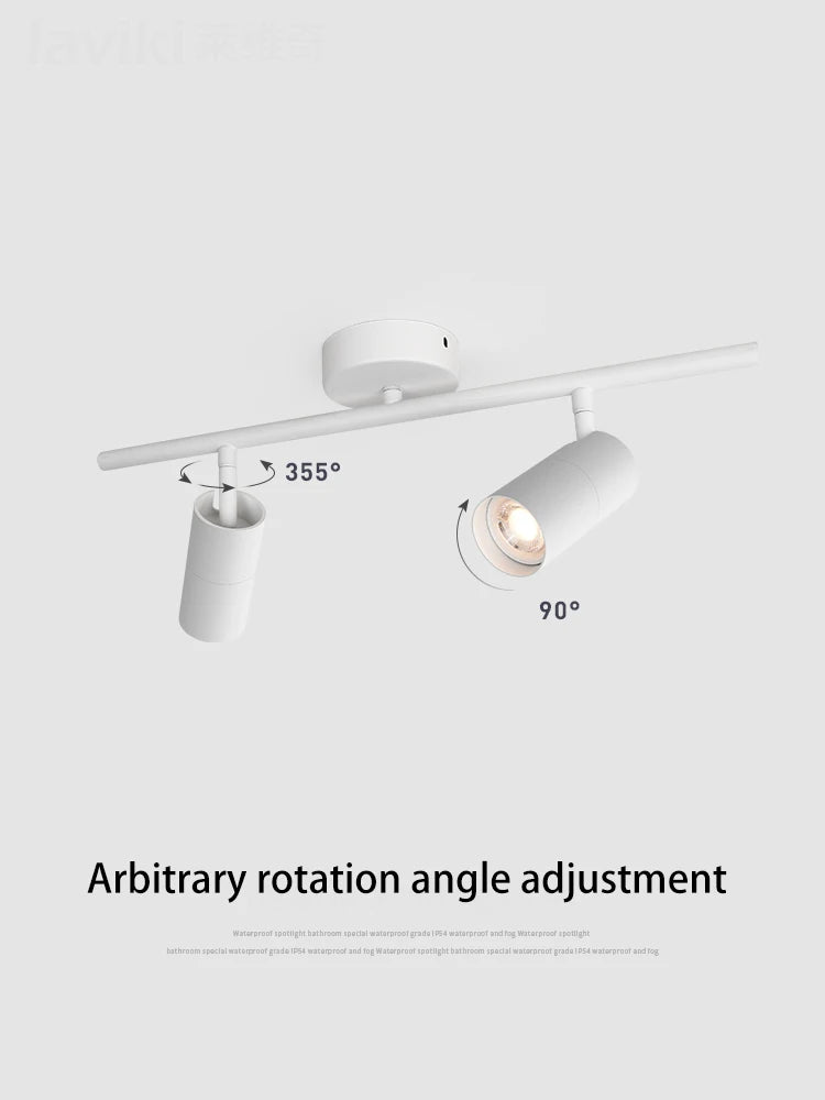 projecteur led 	gu10 sur rail en aluminium angle réglable - vue 6 sur 13