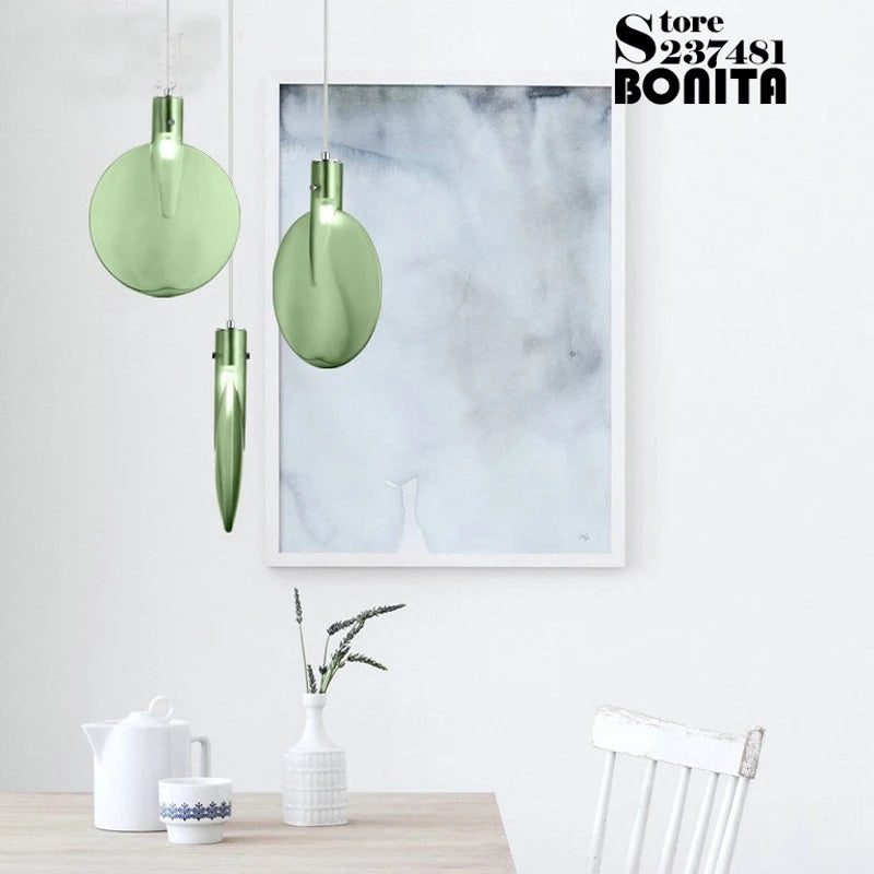 suspension en verre abat-jour raquette tennis design moderne lumineux - vue 7 sur 10