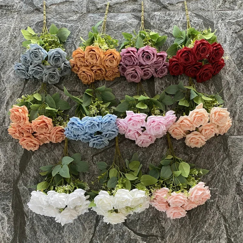 bouquet de roses artificielles décoratives pour événements et salles - vue 2 sur 15