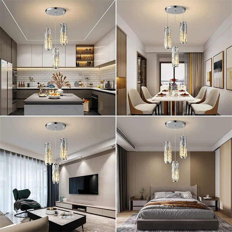 lustre en cristal moderne pour éclairage intérieur élégant - vue 11 sur 18