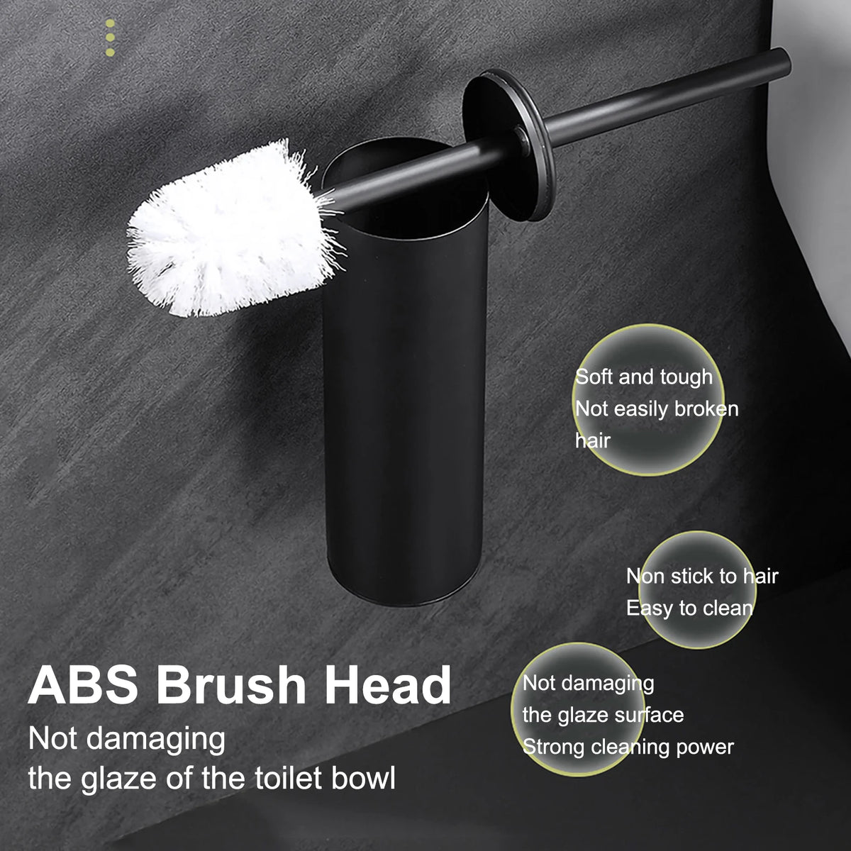 brosse de toilette murale en acier inoxydable durable pour salle de bain - vue 4 sur 7