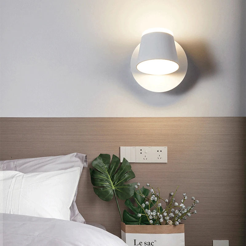 Applique murale de chambre à coucher modernes salon éclairage de chevet réglable Foyer allée couloir balcon lecture LED applique murale 6pa - vue 4 sur 8
