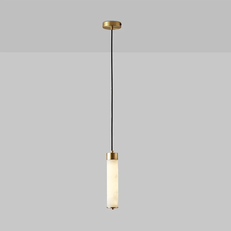 LED-Pendelleuchte aus Marmor und Messing mit verstellbarem Kabel - vue 5 sur 10
