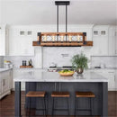 lustre vintage en bois style industriel pour bar et restaurant