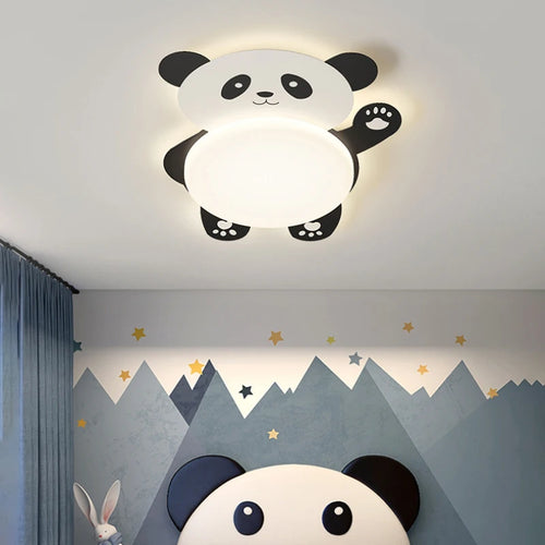 Niedliche Panda-Deckenleuchte für modernes, minimalistisches Kinderzimmer - vue 3 sur 7